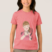 Peace Begins With a Smile – Gentle Dove & Woman Il Tri-Blend Shirt (Voorkant)