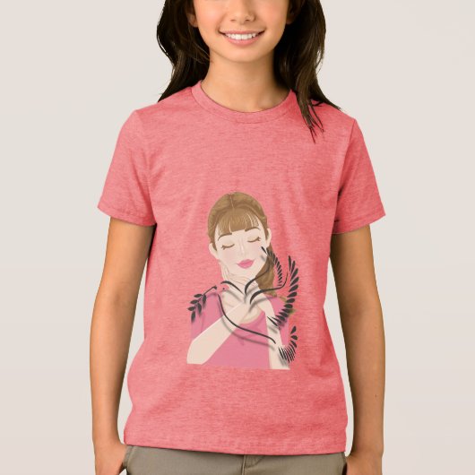 Peace Begins With a Smile – Gentle Dove & Woman Il Tri-Blend Shirt (Voorkant)