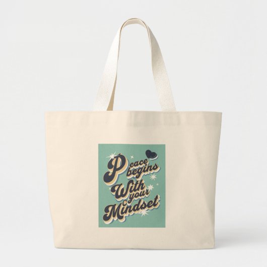 Peace Begins With Your Mindset Grote Tote Bag (Voorkant)