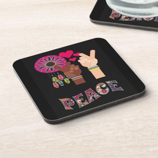 Peace Beverage Coaster Bier Onderzetter (Linkerzijde)