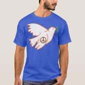 Peace Bird Dove Pigeon Hippy Hippie T-shirt (Voorkant)