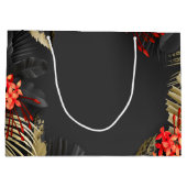 Peace Black Gold Crimson Tropisch gebladerte Groot Cadeauzakje (Achterkant)