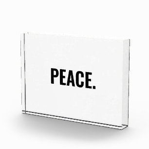 Peace black minimalistische typografie anti oorlog fotoblokken