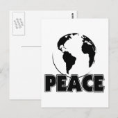 Peace Black&White Earth Light Briefkaart (Voorkant / Achterkant)