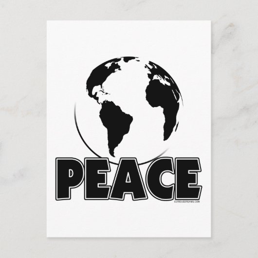 Peace Black&White Earth Light Briefkaart (Voorkant)