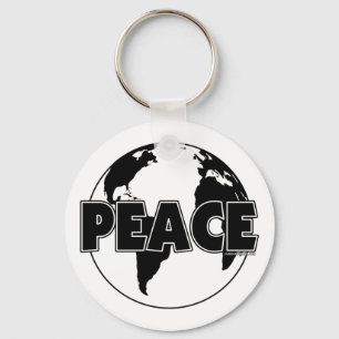 Peace Black&White Earth Light Sleutelhanger