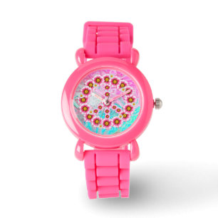 Peace bloemen horloge