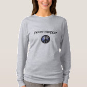 Peace Blogger-dames met lange kniebuidel, grijze T T-shirt (Voorkant)