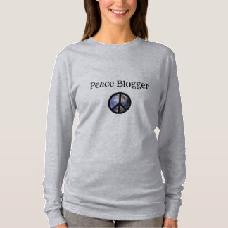 Peace Blogger-dames met lange kniebuidel, grijze T T-shirt