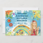 Peace Blond Hippie Girl Afstuderen Uitnodiging (Voorkant)