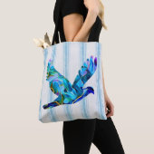 Peace Blue Abstract Dove Canvas tas (Dichtbij)