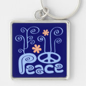 Peace Blue en Oranje Sleutelhanger (Voorkant)