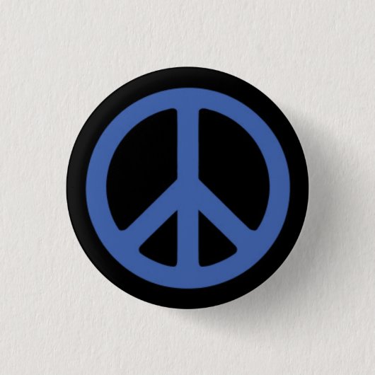 Peace Blue Ronde Button 3,2 Cm (Voorkant)