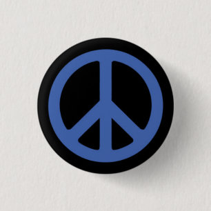 Peace Blue Ronde Button 3,2 Cm