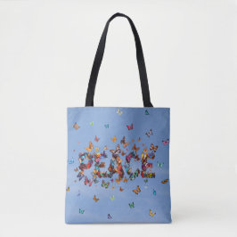 PEACE Blue Sky Butterflies | Motivational Hope Joy Tote Bag