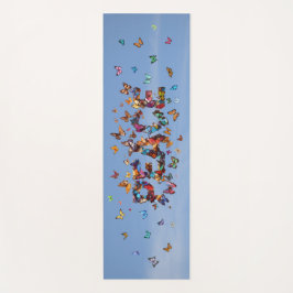 PEACE Blue Sky Butterflies | Motivational Hope Joy Yogamat
