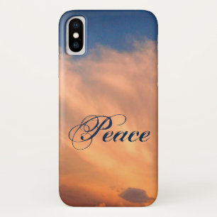 Peace Blue Sky Fluffy Pink Clouds Foto Celestial Case-Mate iPhone Case