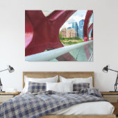 Peace Bridge uitzicht op Calgary skyline Canvas Afdruk (Insitu (Slaapkamer))