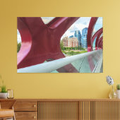 Peace Bridge uitzicht van de skyline van Calgary Canvas Afdruk (Insitu (Woonkamer))