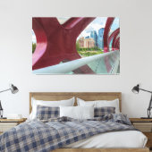Peace Bridge uitzicht van de skyline van Calgary Canvas Afdruk (Insitu (Slaapkamer))