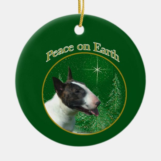 Peace Bull Terrier Ornament (Voorkant)
