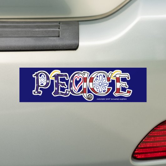 Peace Bumpersticker (Op auto)