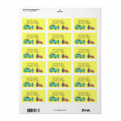 Peace Bus Retro Adreslabel Etiket (Full Sheet)