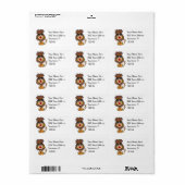 Peace Bus Retro Adreslabel Etiket (Full Sheet)