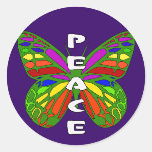 Peace Butterfly Ronde Sticker