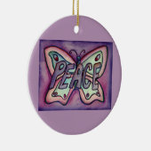 Peace Butterfly Word Art Gift Holiday Ornament (Rechts)