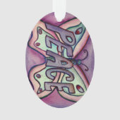 Peace Butterfly Word Art Gift Holiday Ornament (voorkant)
