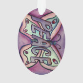Peace Butterfly Word Art Gift Holiday Ornament (achterkant)