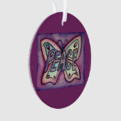 Peace Butterfly Word Art Gift Holiday Ornament (voorkant)
