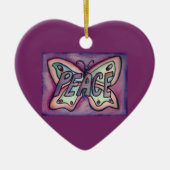 Peace Butterfly Word Art Gift Holiday Ornament (Voorkant)