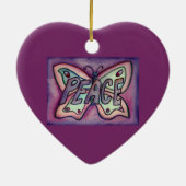 Peace Butterfly Word Art Gift Holiday Ornament (Achterkant)