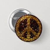 Peace-Button met Gold Glitter Ronde Button 5,7 Cm (Voorkant /achterkant)