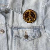 Peace-Button met Gold Glitter Ronde Button 5,7 Cm (In situ)