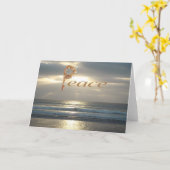 Peace Calm Ocean Photo Handcrafted Seashell Kaart (Gele Bloem)