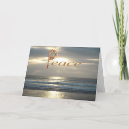Peace Calm Ocean Photo Handcrafted Seashell Kaart