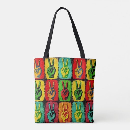 Peace Canvas tas (Achterkant)