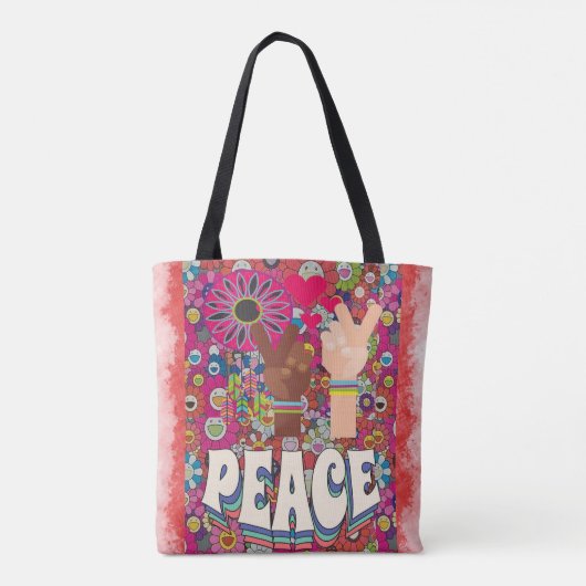 Peace Canvas tas (Achterkant)