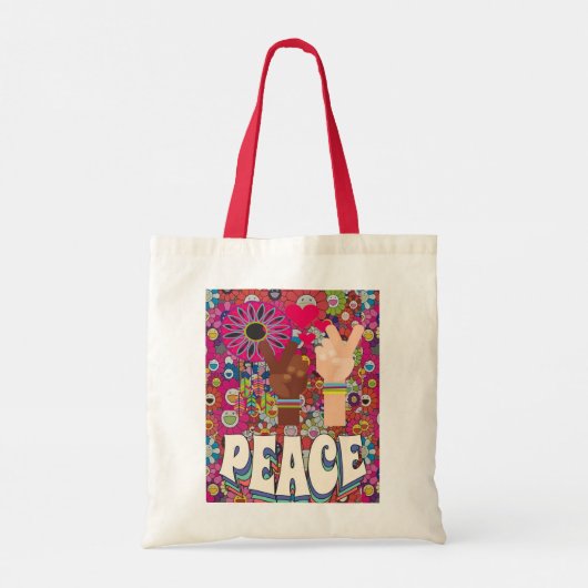 Peace Canvas tas (Achterkant)