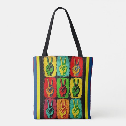 Peace Canvas tas (Achterkant)