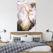 Peace Canvas Witte duif - Abstract schilderij (Insitu (Slaapkamer))