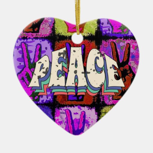 Peace Ceramic Ornament (Voorkant)