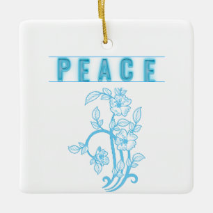 Peace Ceramic Square Ornament