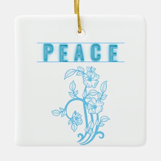 Peace Ceramic Square Ornament (Voorkant)