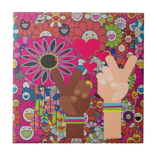 Peace Ceramic TIle Tegeltje (Voorkant)