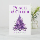  Peace & Cheer Holiday Card for Clients Feestdagenkaart (Staand voorkant)