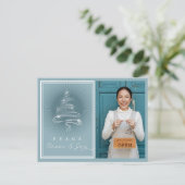 Peace Cheer Joy Sparkling Christmas Tree Business Feestdagenkaart (Staand voorkant)